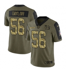 Men New York Giants 56 Lawrence Taylor 2021 Salute To Service Olive Camo Limited Stitched Jersey Men New York Giants 56 Lawrence Taylor 2021 Salute To Service Olive Camo Limited Stitched Jersey