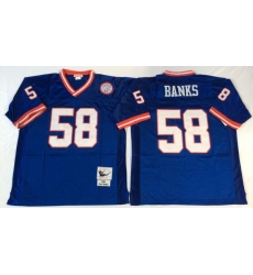 Men New York Giants 58 Carl Banks Blue M&N Throwback Jersey Men New York Giants 58 Carl Banks Blue M&N Throwback Jersey