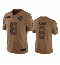Men New York Giants 8 Daniel Jones 2023 Brown Salute To Service Vapor Untouchable Limited Stitched Jersey Men New York Giants 8 Daniel Jones 2023 Brown Salute To Service Vapor Untouchable Limited Stitched Jersey