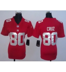 Women NEW New York Giants 80# Victor Cruz Red NFL Jerseys Women NEW New York Giants 80# Victor Cruz Red NFL Jerseys