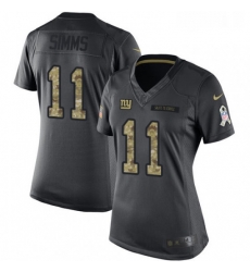 Womens Nike New York Giants 11 Phil Simms Limited Black 2016 Salute to Service NFL Jersey Womens Nike New York Giants 11 Phil Simms Limited Black 2016 Salute to Service NFL Jersey
