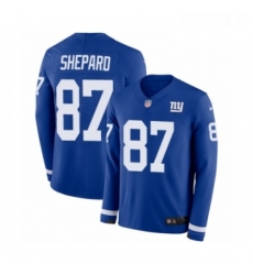 Youth Nike New York Giants 87 Sterling Shepard Limited Royal Blue Therma Long Sleeve NFL Jersey Youth Nike New York Giants 87 Sterling Shepard Limited Royal Blue Therma Long Sleeve NFL Jersey