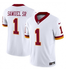 Men Washington Commanders 1 Deebo Samuel Sr  White 2025 F U S E  Throwback Vapor Limited Stitched Football Jersey
