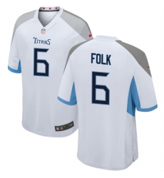 Men Tennessee Titans 6 Nick Folk White Stitched Game Football Jersey Men Tennessee Titans 6 Nick Folk White Stitched Game Football Jersey