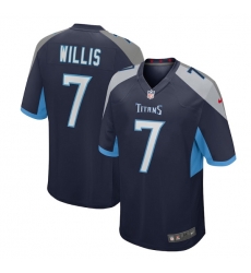 Men Tennessee Titans 7 Malik Willis Navy Stitched Game Jersey Men Tennessee Titans 7 Malik Willis Navy Stitched Game Jersey