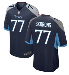 Men Tennessee Titans 77 Peter Skoronski Navy 2023 Draft Stitched Game Jersey Men Tennessee Titans 77 Peter Skoronski Navy 2023 Draft Stitched Game Jersey