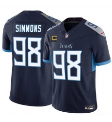 Men Tennessee Titans 98 Jeffery Simmons Navy 2025 F U S E With 4 Star C Patch Vapor Limited Stitched Football Jersey Men Tennessee Titans 98 Jeffery Simmons Navy 2025 F U S E With 4 Star C Patch Vapor Limited Stitched Football Jersey