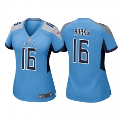 Women Tennessee Titans 16 Treylon Burks Blue Vapor Untouchable Limited Stitched Football Jersey