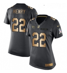 Womens Nike Tennessee Titans 22 Derrick Henry Limited BlackGold Salute to Service NFL Jersey Womens Nike Tennessee Titans 22 Derrick Henry Limited BlackGold Salute to Service NFL Jersey