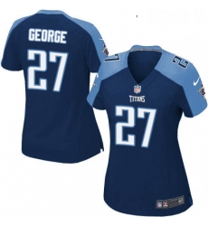 Womens Nike Tennessee Titans 27 Eddie George Game Navy Blue Alternate NFL Jersey Womens Nike Tennessee Titans 27 Eddie George Game Navy Blue Alternate NFL Jersey