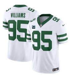 Men New York Jets 95 Quinnen Williams White 2024 F U S E With 2 Star C Patch Vapor Limited Throwback Stitched Football Jersey Men New York Jets 95 Quinnen Williams White 2024 F U S E With 2 Star C Patch Vapor Limited Throwback Stitched Football Jersey
