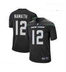 Mens New York Jets 12 Joe Namath Game Black Alternate Football Jersey Mens New York Jets 12 Joe Namath Game Black Alternate Football Jersey