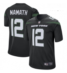Mens New York Jets Joe 12 Namath Nike Retired Player Game Jersey Black Mens New York Jets Joe 12 Namath Nike Retired Player Game Jersey Black