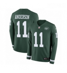 Mens Nike New York Jets 11 Robby Anderson Limited Green Therma Long Sleeve NFL Jersey Mens Nike New York Jets 11 Robby Anderson Limited Green Therma Long Sleeve NFL Jersey