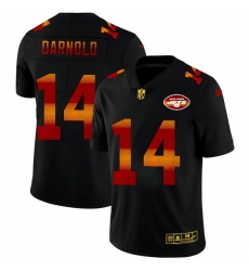 New York Jets 14 Sam Darnold Men Black Nike Red Orange Stripe Vapor Limited NFL Jersey New York Jets 14 Sam Darnold Men Black Nike Red Orange Stripe Vapor Limited NFL Jersey
