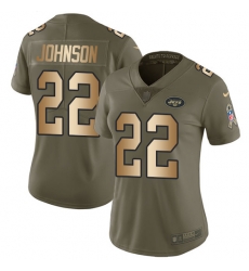Nike Jets #22 Trumaine Johnson Olive Gold Womens Stitched NFL Limited 2017 Salute to Service Jersey Nike Jets #22 Trumaine Johnson Olive Gold Womens Stitched NFL Limited 2017 Salute to Service Jersey