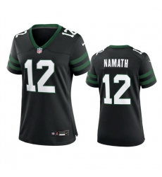 Women New York Jets 12 Joe Namath Black 2024 Stitched Football Jersey Women New York Jets 12 Joe Namath Black 2024 Stitched Football Jersey
