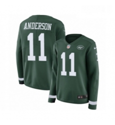 Womens Nike New York Jets 11 Robby Anderson Limited Green Therma Long Sleeve NFL Jersey Womens Nike New York Jets 11 Robby Anderson Limited Green Therma Long Sleeve NFL Jersey