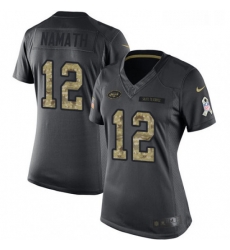 Womens Nike New York Jets 12 Joe Namath Limited Black 2016 Salute to Service NFL Jersey Womens Nike New York Jets 12 Joe Namath Limited Black 2016 Salute to Service NFL Jersey