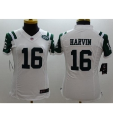 Women's Nike New York Jets #16 Percy Harvin White Stitched NFL Limited Jersey Women's Nike New York Jets #16 Percy Harvin White Stitched NFL Limited Jersey