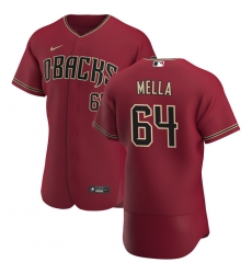 Men Arizona Diamondbacks 64 Keury Mella Men Nike Crimson Flex Base Alternate Team MLB Jersey