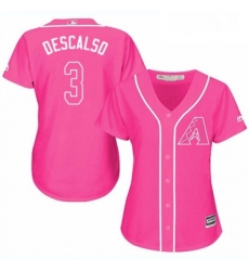 Womens Majestic Arizona Diamondbacks 3 Daniel Descalso Authentic Pink Fashion MLB Jersey Womens Majestic Arizona Diamondbacks 3 Daniel Descalso Authentic Pink Fashion MLB Jersey