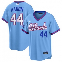 Men Atlanta Braves  44 Hank Aaron Powder Blue 2026 City Connect Stadium Stitched Baseball Jersey