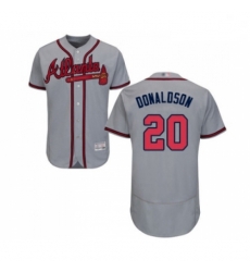Mens Atlanta Braves 20 Josh Donaldson Grey Road Flex Base Authentic Collection Baseball Jersey Mens Atlanta Braves 20 Josh Donaldson Grey Road Flex Base Authentic Collection Baseball Jersey