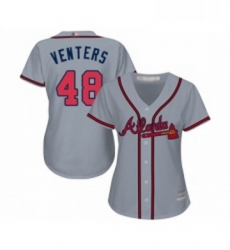 Womens Atlanta Braves 48 Jonny Venters Replica Grey Road Cool Base Baseball Jersey Womens Atlanta Braves 48 Jonny Venters Replica Grey Road Cool Base Baseball Jersey