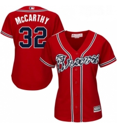 Womens Majestic Atlanta Braves 32 Brandon McCarthy Authentic Red Alternate Cool Base MLB Jersey Womens Majestic Atlanta Braves 32 Brandon McCarthy Authentic Red Alternate Cool Base MLB Jersey