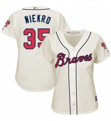 Womens Majestic Atlanta Braves 35 Phil Niekro Authentic Cream Alternate 2 Cool Base MLB Jersey Womens Majestic Atlanta Braves 35 Phil Niekro Authentic Cream Alternate 2 Cool Base MLB Jersey