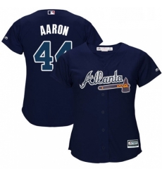 Womens Majestic Atlanta Braves 44 Hank Aaron Authentic Blue Alternate Road Cool Base MLB Jersey Womens Majestic Atlanta Braves 44 Hank Aaron Authentic Blue Alternate Road Cool Base MLB Jersey