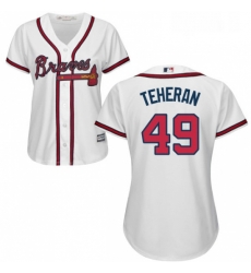 Womens Majestic Atlanta Braves 49 Julio Teheran Authentic White Home Cool Base MLB Jersey Womens Majestic Atlanta Braves 49 Julio Teheran Authentic White Home Cool Base MLB Jersey