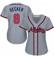 Womens Majestic Atlanta Braves 8 Bob Uecker Replica Grey Road Cool Base MLB Jersey Womens Majestic Atlanta Braves 8 Bob Uecker Replica Grey Road Cool Base MLB Jersey