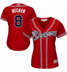 Womens Majestic Atlanta Braves 8 Bob Uecker Replica Red Alternate Cool Base MLB Jersey Womens Majestic Atlanta Braves 8 Bob Uecker Replica Red Alternate Cool Base MLB Jersey