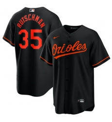 Men Baltimore Orioles 35 Adley Rutschman Black Cool Base Stitched Jersey Men Baltimore Orioles 35 Adley Rutschman Black Cool Base Stitched Jersey