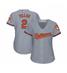 Womens Baltimore Orioles 2 Jonathan Villar Replica Grey Road Cool Base Baseball Jersey Womens Baltimore Orioles 2 Jonathan Villar Replica Grey Road Cool Base Baseball Jersey