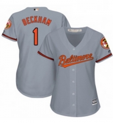 Womens Majestic Baltimore Orioles 1 Tim Beckham Replica Grey Road Cool Base MLB Jersey Womens Majestic Baltimore Orioles 1 Tim Beckham Replica Grey Road Cool Base MLB Jersey