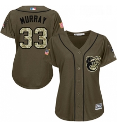 Womens Majestic Baltimore Orioles 33 Eddie Murray Replica Green Salute to Service MLB Jersey Womens Majestic Baltimore Orioles 33 Eddie Murray Replica Green Salute to Service MLB Jersey