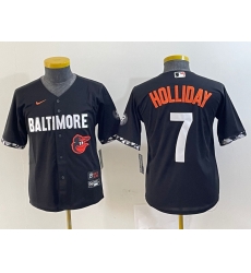 Youth Baltimore Orioles 7 Jackson Holliday Black 2023 City Connect Cool base jerseys 3 Youth Baltimore Orioles 7 Jackson Holliday Black 2023 City Connect Cool base jerseys 3