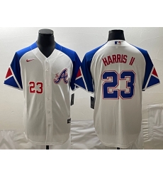 MLB Braves 23 Harris II White City Connect Nike Cool Base Men Jersey 8 MLB Braves 23 Harris II White City Connect Nike Cool Base Men Jersey 8
