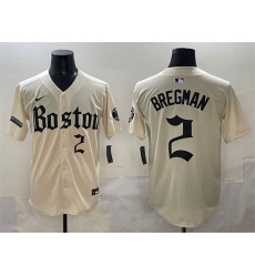 Men Boston Red Sox 2 Alex Bregman Cream Gothic Vapor Limited Stitched Baseball Jersey Men Boston Red Sox 2 Alex Bregman Cream Gothic Vapor Limited Stitched Baseball Jersey
