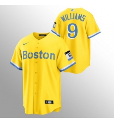 Men Boston Red Sox 9 Ted Williams Men Nike 2021 City Connect Gold Fans Version MLB Jersey Men Boston Red Sox 9 Ted Williams Men Nike 2021 City Connect Gold Fans Version MLB Jersey