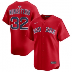 Men Boston Red Sox Nike Home Limited Jersey Red Monasterio Andruw 32