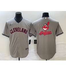 Men Cleveland Guardians Grey Team Big Logo Cool Base Stitched Jersey Men Cleveland Guardians Grey Team Big Logo Cool Base Stitched Jersey