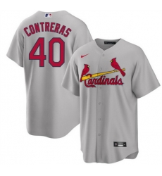 Men St Louis Cardinals 40 Willson Contreras Grey Cool Base Stitched Jersey Men St Louis Cardinals 40 Willson Contreras Grey Cool Base Stitched Jersey