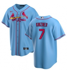 Men St Louis Cardinals 7 Andrew Knizner Blue Cool Base Stitched Jersey Men St Louis Cardinals 7 Andrew Knizner Blue Cool Base Stitched Jersey