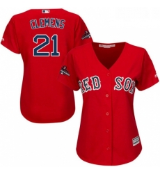 Womens Majestic Boston Red Sox 21 Roger Clemens Authentic Red Alternate Home 2018 World Series Champions MLB Jersey Womens Majestic Boston Red Sox 21 Roger Clemens Authentic Red Alternate Home 2018 World Series Champions MLB Jersey
