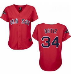 Womens Majestic Boston Red Sox 34 David Ortiz Authentic Red 2018 World Series Champions MLB Jersey Womens Majestic Boston Red Sox 34 David Ortiz Authentic Red 2018 World Series Champions MLB Jersey