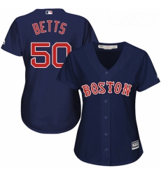 Womens Majestic Boston Red Sox 50 Mookie Betts Authentic Navy Blue Alternate Road MLB Jersey Womens Majestic Boston Red Sox 50 Mookie Betts Authentic Navy Blue Alternate Road MLB Jersey